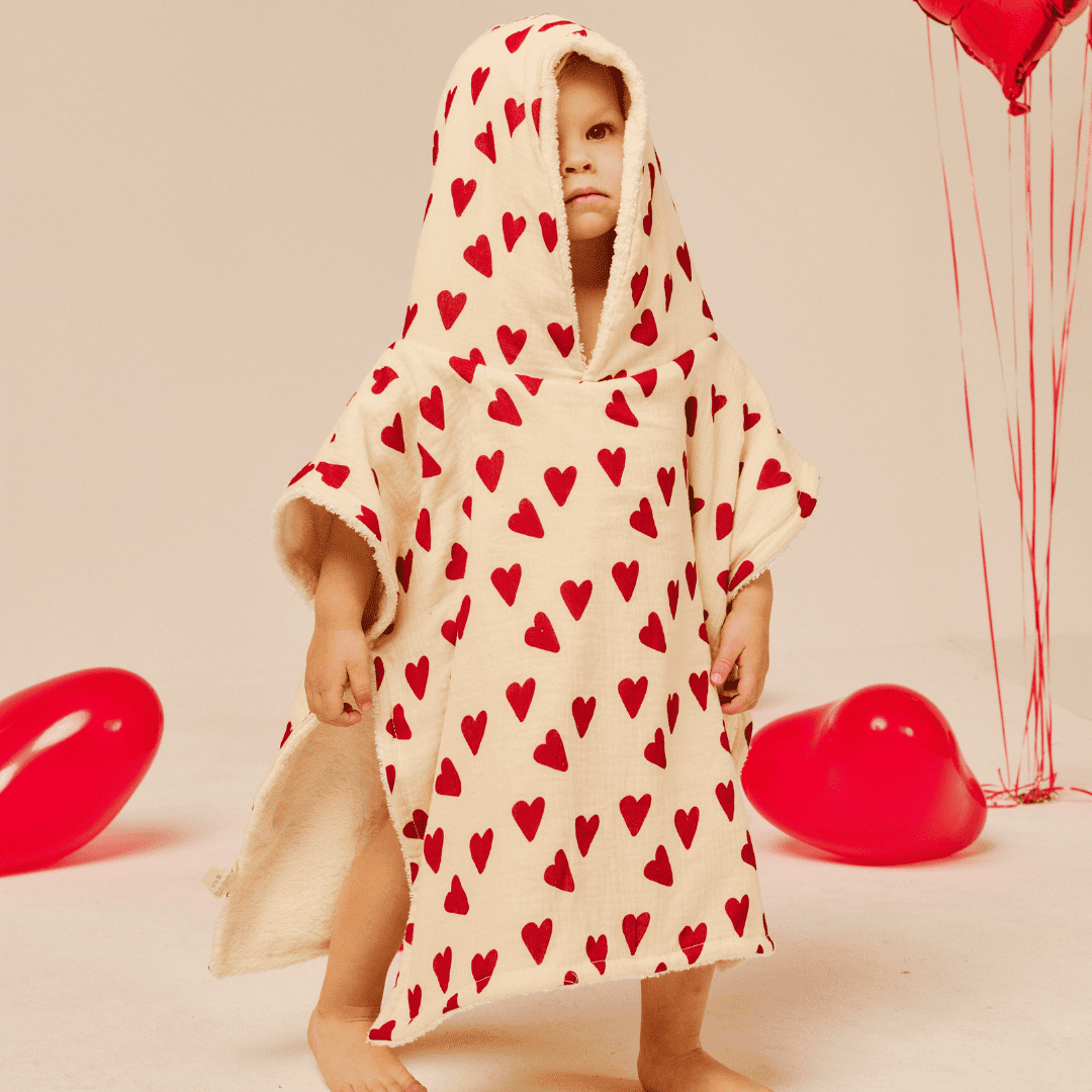 Poncho de bain - Coeur